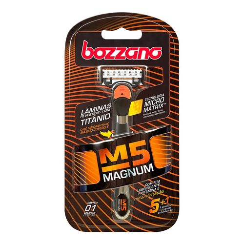 Aparelho de Barbear Bozzano Magnum 5 Lâminas + Carga