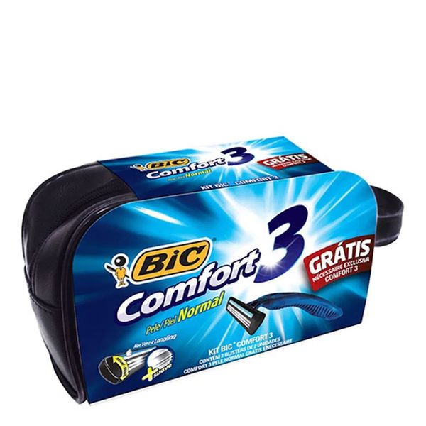 Aparelho De Barbear Descartavel Bic Flex 3 Unidades Grátis Necessaire