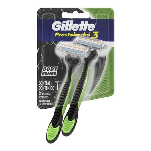 Aparelho de Barbear Descartável Gillette Prestobarba3 Body Sense 2 Unidades