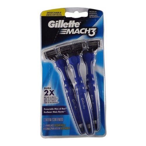 Aparelho de Barbear Gillette Mach 3 Descartável - c/3 unidades