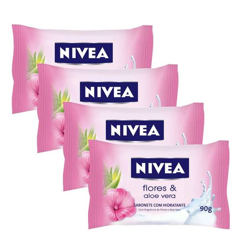 Sabonete Nivea Aloe Vera e Flores 90g C/ 4 Unidades Sabonete Nivea Aloe Vera e Flores 90g C/ 4 Unidades