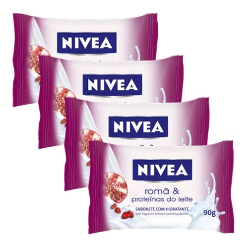 Sabonete Nivea Roma e Proteínas do Leite 90g C/ 4 Unidades Sabonete Nivea Roma e Proteínas do Leite 90g C/ 4 Unidades