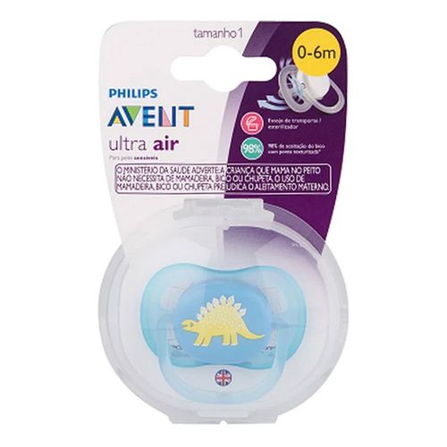 Chupeta Avent Ultra Air 0 a 6 Meses Dinossauro 1 Unidade Chupeta Avent Ultra Air 0 a 6 Meses Dinossauro 1 Unidade