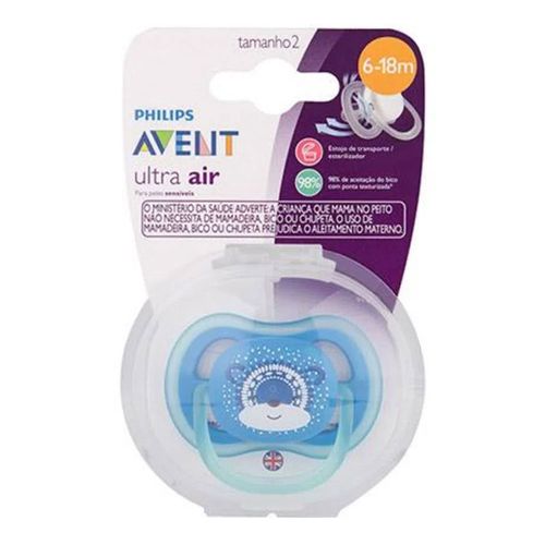 Chupeta Avent Ultra Air Azul 6-18 Meses