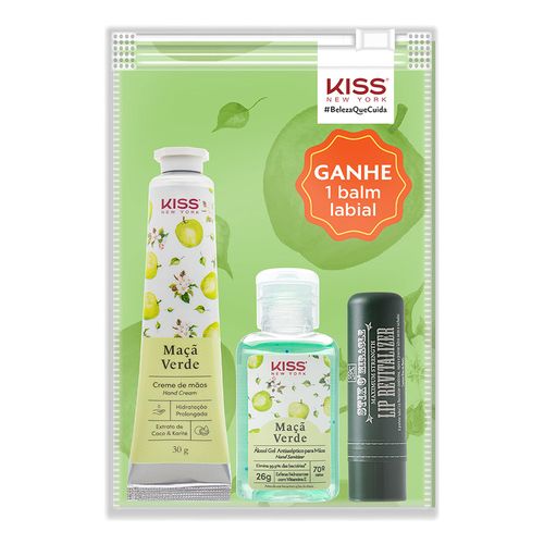 765970---Kit-Creme-para-Maos-Kiss-New-York-Maca-Verde-30g---Alcool-Gel-Maca-Verde-26g---Balm-Labial-1 765970---Kit-Creme-para-Maos-Kiss-New-York-Maca-Verde-30g---Alcool-Gel-Maca-Verde-26g---Balm-Labial-1