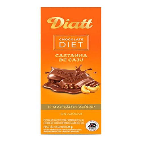 Chocolate Diatt Castanha De Caju Diet 25g Chocolate Diatt Castanha De Caju Diet 25g