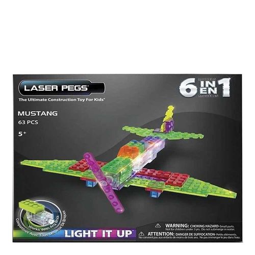 Avião Mustang 6 em 1 Zippy Do Laser Pegs Avião Mustang 6 em 1 Zippy Do Laser Pegs