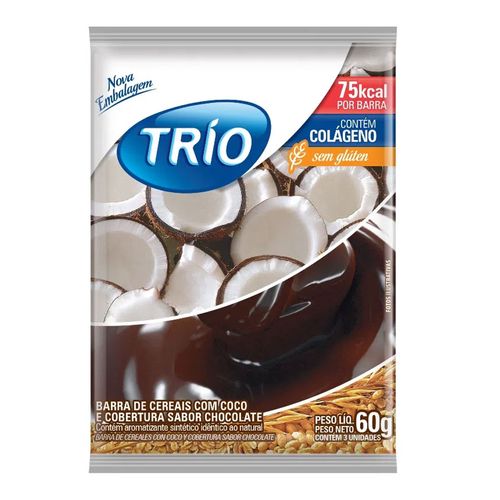 Barra de Cereais Trio Coco com Chocolate 3 Unidades de 20g Barra de Cereais Trio Coco com Chocolate 3 Unidades de 20g
