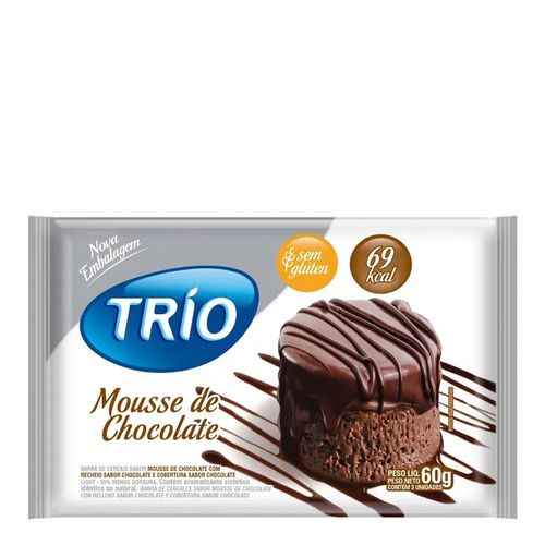 Barra de Cereais Trio Mousse de Chocolate Light 3 Unidades de 20g Barra de Cereais Trio Mousse de Chocolate Light 3 Unidades de 20g
