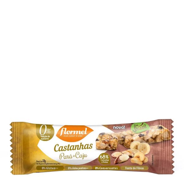 Barra de Cereal Flormel Castanhas Pará + Caju 27g
