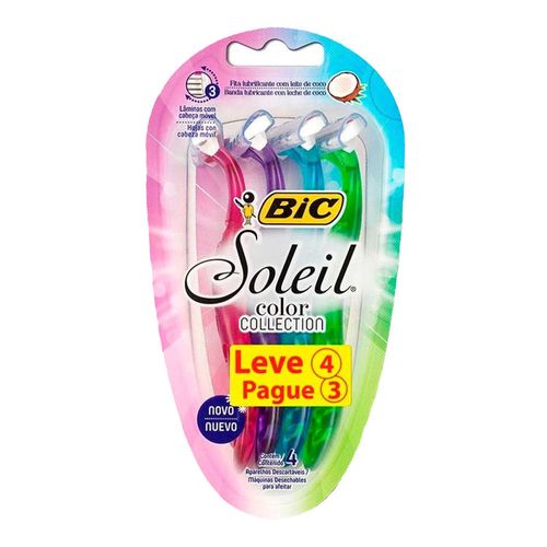 Aparelho Depilatório Bic Soleil Color 4 Unidades