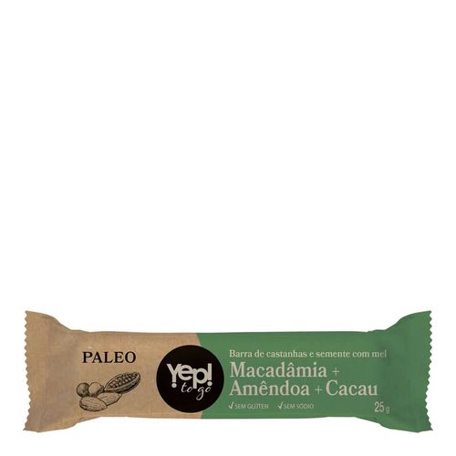 Barra de Castanhas Paleo Yep To Go Macadâmia Amêndoa e Cacau 25g Barra de Castanhas Paleo Yep To Go Macadâmia Amêndoa e Cacau 25g