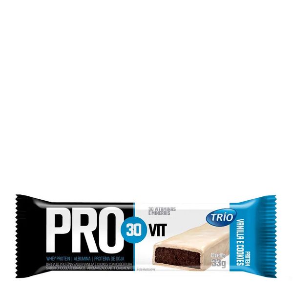Barra de Proteína Trio Pro30Vit Vanilla e Cookies 1 Unidade de 33g