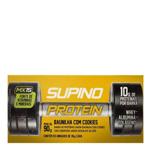 Barra de Proteínas Supino Protein Baunilha com Cookies 3 Unidades de 30g Barra de Proteínas Supino Protein Baunilha com Cookies 3 Unidades de 30g