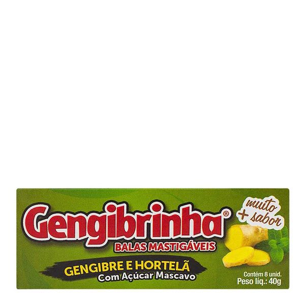 Bala de Gengibre Gengibrinha Hortelã 40g