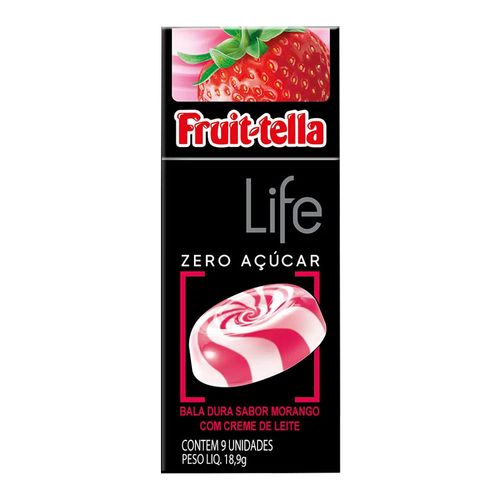 Bala Fruit-tella Life Morango com Creme de Leite 18,9g Bala Fruit-tella Life Morango com Creme de Leite 18,9g