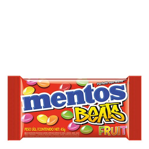 Bala Mentos Beats com Suco de Fruta Sachê 45g