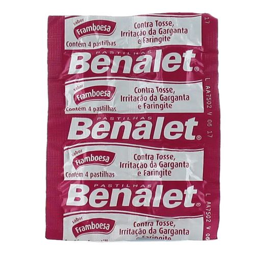 Pastilha Benalet Framboesa Blister 4 Pastilhas Pastilha Benalet Framboesa Blister 4 Pastilhas