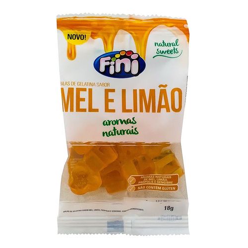Balas de Gelatina Fini Natural Sweets Mel e Limão 18g Balas de Gelatina Fini Natural Sweets Mel e Limão 18g
