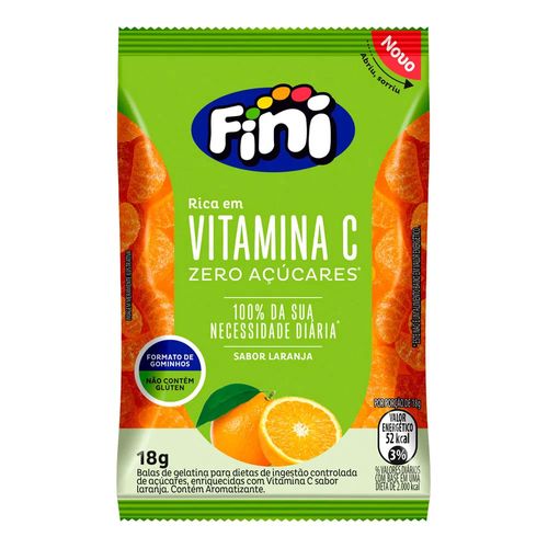 Balas de Gelatina Fini Natural Sweets Vitamina C 18g Balas de Gelatina Fini Natural Sweets Vitamina C 18g
