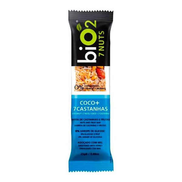 Barra de Castanhas e Frutas biO2 7 Nuts Coco 25g