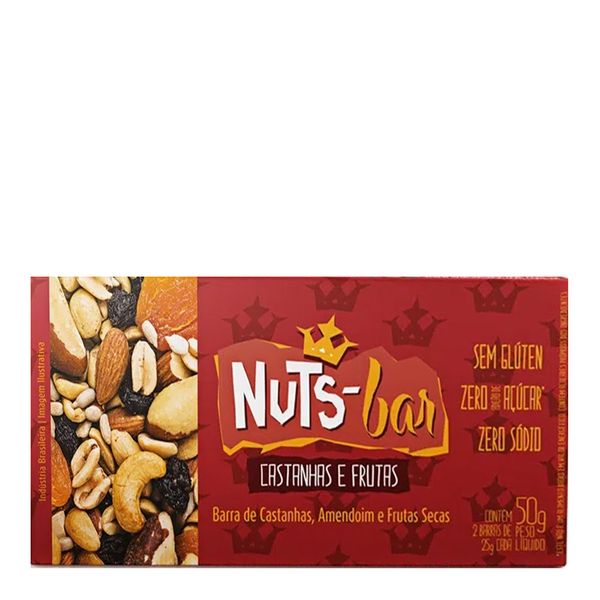 Barra de Castanhas Nuts-Bar Amendoin e Frutas Secas 2 Unidades de 25g