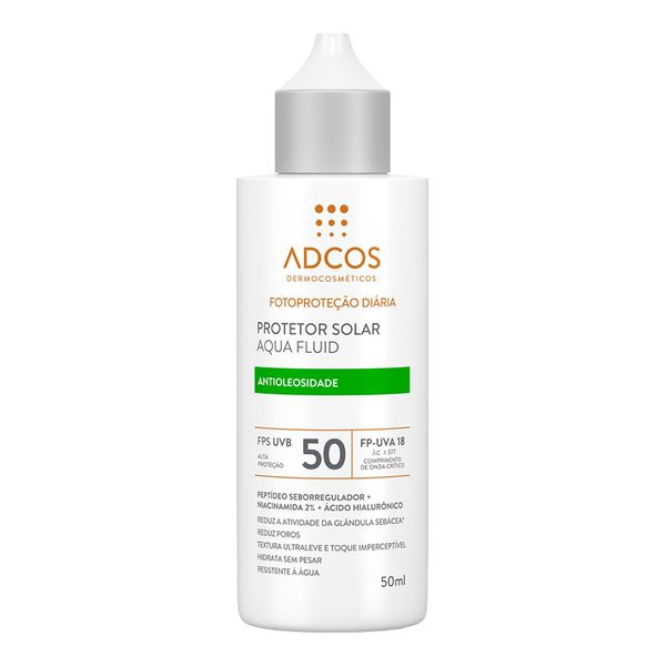 Protetor Solar Adcos Aquafluid Antioleosidade FPS50 50ml