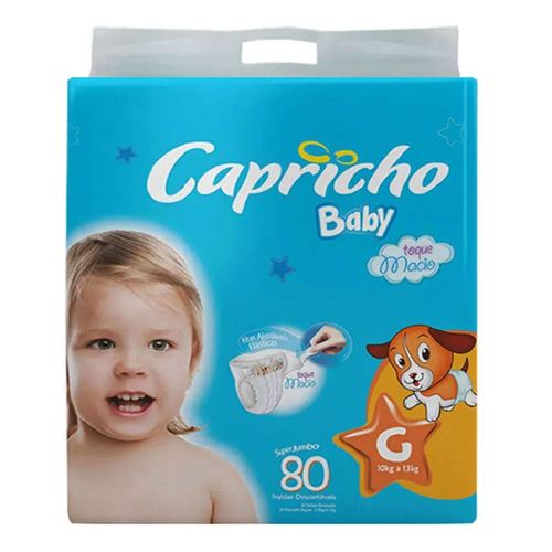 Fralda Descartável Capricho Baby Super Jumbo G 80 Unidades Fralda Descartável Capricho Baby Super Jumbo G 80 Unidades