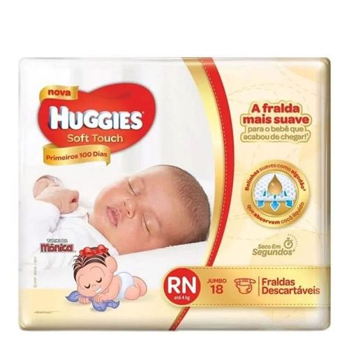Fralda Descartável Huggies Soft Touch RN 18 Unidades Fralda Descartável Huggies Soft Touch RN 18 Unidades