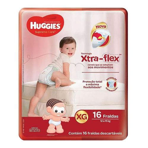 Fralda Descartável Huggies Supreme Care Extra Extra Grande 16 Unidades Fralda Descartável Huggies Supreme Care Extra Extra Grande 16 Unidades