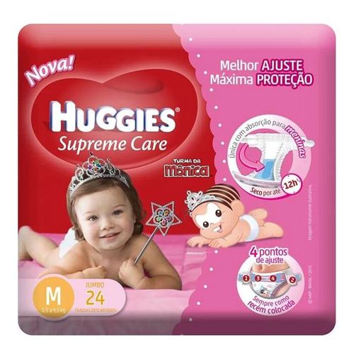 Fralda Descartável Huggies Supreme Care Feminina Média 24 Unidades Fralda Descartável Huggies Supreme Care Feminina Média 24 Unidades