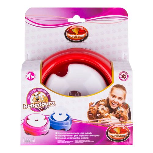 Bebedouro Pelos Longos para Cachorro e Gato Furacão Pet Vermelho - 1 Litro Bebedouro Pelos Longos para Cachorro e Gato Furacão Pet Vermelho - 1 Litro