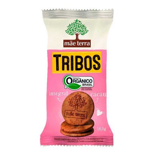 Biscoito Orgânico e Integral Mãe Terra Tribos Cacau 16,5g