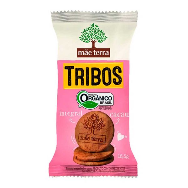 Biscoito Orgânico e Integral Mãe Terra Tribos Cacau 16,5g