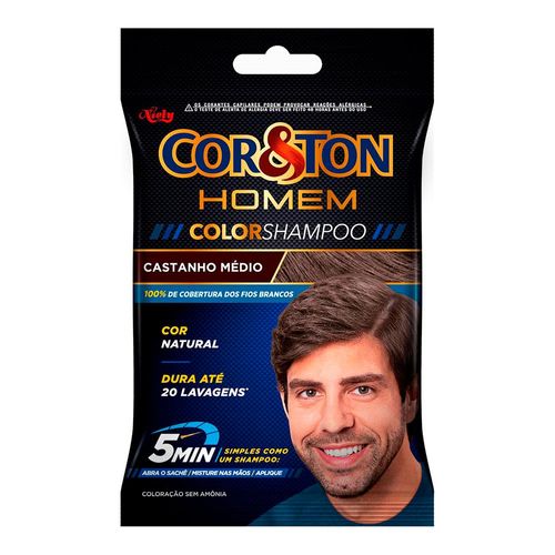 Shampoo Niely Cor Castanho Médio Sachê 10g Shampoo Niely Cor Castanho Médio Sachê 10g