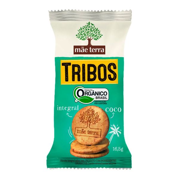 Biscoito Orgânico e Integral Mãe Terra Tribos Coco 16,5g