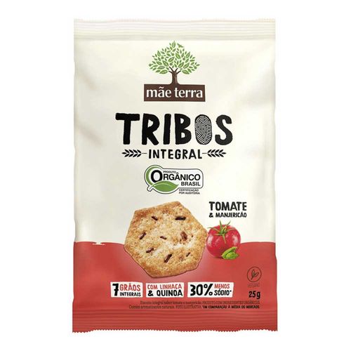 Biscoito Orgânico Tribos Tomate e Manjericão Mãe Terra 25g Biscoito Orgânico Tribos Tomate e Manjericão Mãe Terra 25g