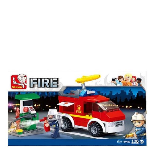 Blocos Caminhão De Bombeiro + Posto Gás 136pcs-Multikids - BR821
