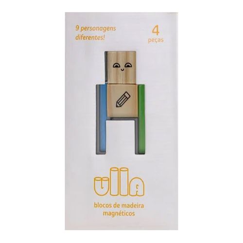 Blocos de Madeira Magnéticos 04 Peças Ulla Blocos de Madeira Magnéticos 04 Peças Ulla