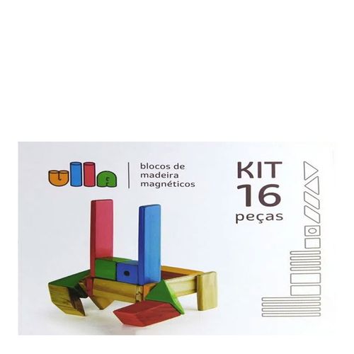 Blocos de Madeira Magnéticos 16 Peças Ulla Blocos de Madeira Magnéticos 16 Peças Ulla
