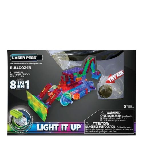 Blocos de Montar Power Block Escavadeira 8 em 1 Laser Pegs Blocos de Montar Power Block Escavadeira 8 em 1 Laser Pegs