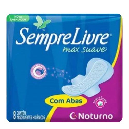 Absorvente Sempre Livre Noturno Com Abas 8 Unidades