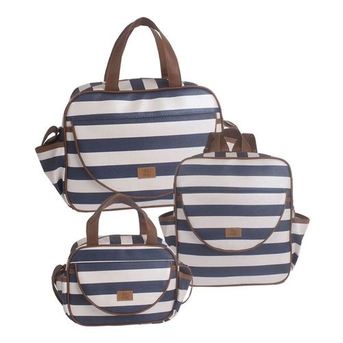 Bolsa Maternidade + Mochila + Frasqueira Maternidade para bebê Street Marinho - Hey Baby Bolsa Maternidade + Mochila + Frasqueira Maternidade para bebê Street Marinho - Hey Baby