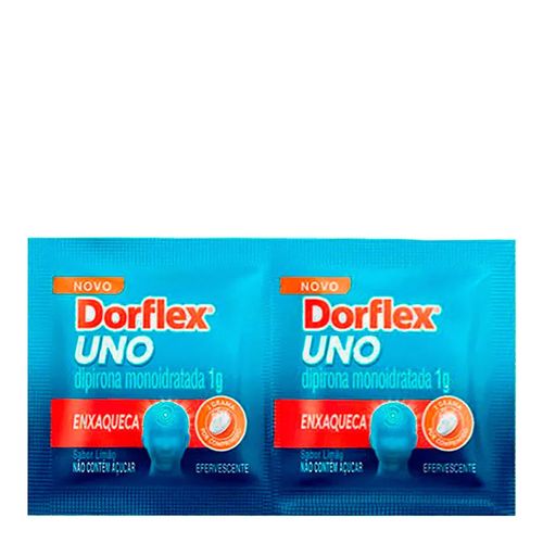 Analgésico Dorflex Uno 1g Enxaqueca 2 Comprimidos Efervescentes