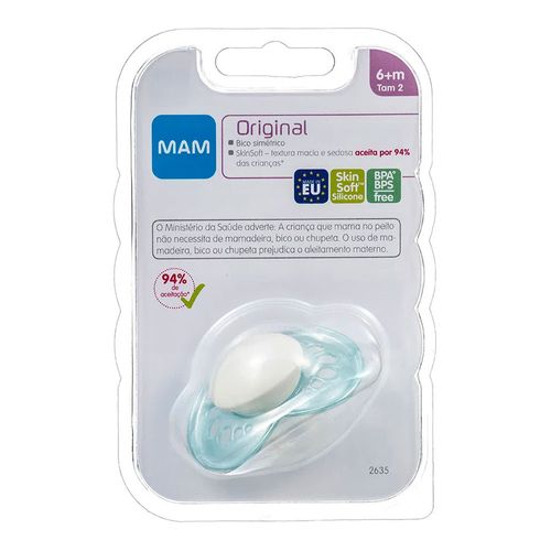 Chupeta Mam Original 6+ Meses Azul 1 Unidade Chupeta Mam Original 6+ Meses Azul 1 Unidade