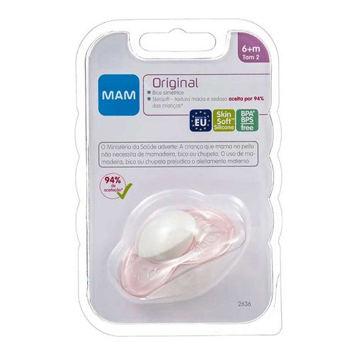 Chupeta Mam Original 6+ Meses Rosa 1 Unidade Chupeta Mam Original 6+ Meses Rosa 1 Unidade