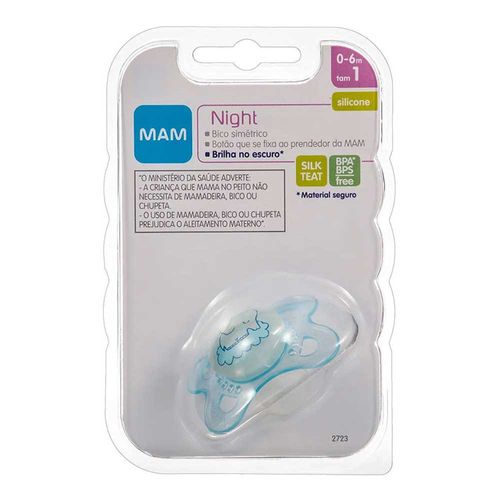 Chupeta Mam Silk Touch Night Boys 0 a 6 meses Chupeta Mam Silk Touch Night Boys 0 a 6 meses
