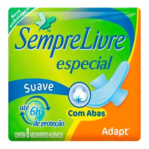 Absorvente Sempre Livre Normal Abas 8 Unidades