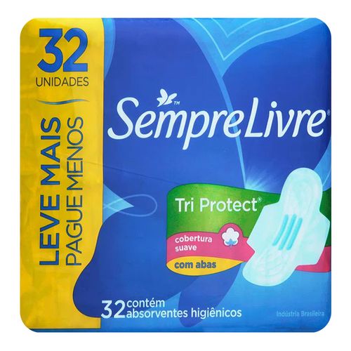 Absorvente Sempre Livre Tri Protect Com Abas 32 Unidades Absorvente Sempre Livre Tri Protect Com Abas 32 Unidades