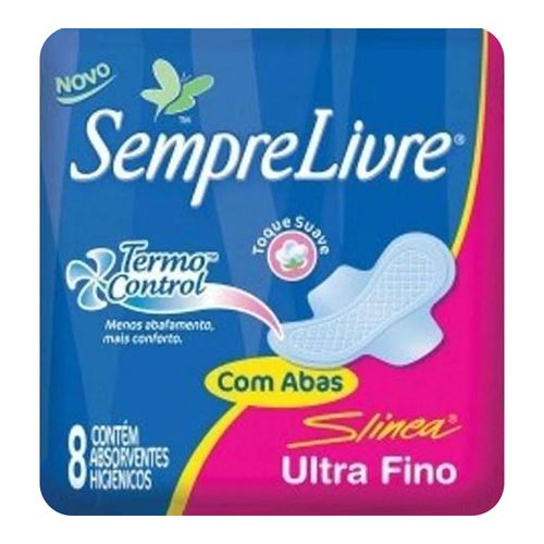 Absorvente Sempre Livre Ultra Fino Seca Abas 8 Unidades Absorvente Sempre Livre Ultra Fino Seca Abas 8 Unidades